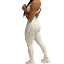 Load image into Gallery viewer, White Scrunch Butt Jumpsuit