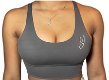 Load image into Gallery viewer, Gray Reveal Sports Bra