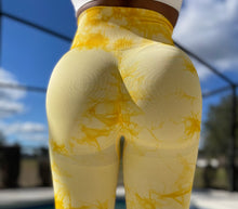 Load image into Gallery viewer, Yellow Tie-dye Leggings