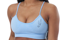 Load image into Gallery viewer, Sky Blue Seamless Sports Bra