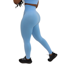 Load image into Gallery viewer, Sky Blue Seamless Leggings