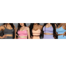 Load image into Gallery viewer, Black Seamless Sports Bra