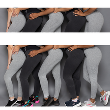 Load image into Gallery viewer, Black Textured Scrunch Butt Leggings