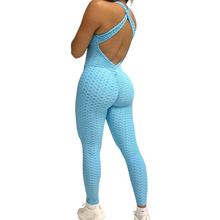 Load image into Gallery viewer, Blue Scrunch Butt Jumpsuit
