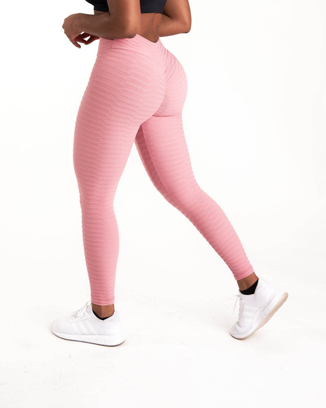 Pink Textured Leggings