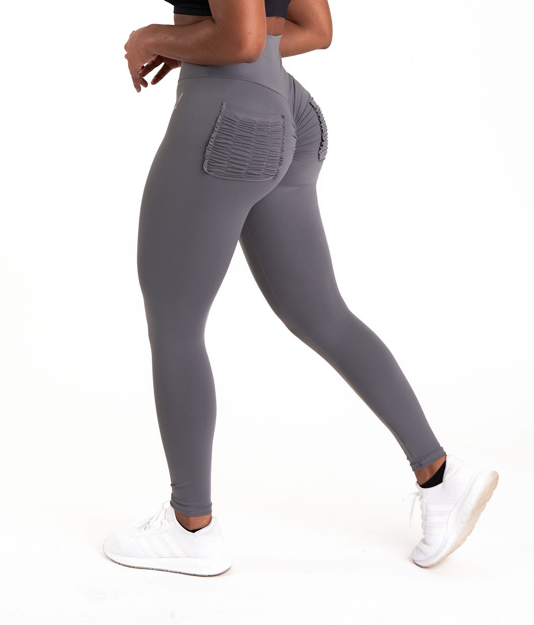 Gray Scrunched Pocket Leggings