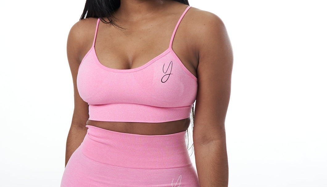 Rose Pink Seamless Sports Bra