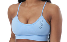 Load image into Gallery viewer, Sky Blue Seamless Sports Bra
