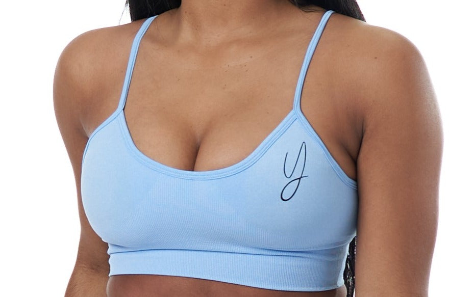 Sky Blue Seamless Sports Bra