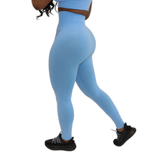 Load image into Gallery viewer, Sky Blue Seamless Leggings
