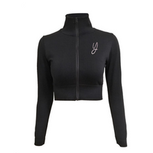 Load image into Gallery viewer, Black Long Sleeve Crop Jacket
