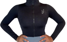 Load image into Gallery viewer, Black Long Sleeve Crop Jacket
