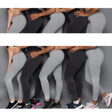 Load image into Gallery viewer, Black Textured Scrunch Butt Leggings
